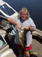 Vicki's biggest bass she ever caught was 23 1/2'' and weighed just over 8 lbs with a girth of 17'. 