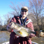 Tim Starostka of Columbus, Ne. This was a nice pig 8.5 lbs 21.75 inches. Caught 1/18/2009 while fishing with Pro Guide Larry Womack
