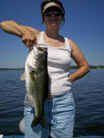 wife fishing with Pro Guide Marc Mitchell