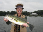 Debbie Camus from Shreveport LA. caught this bass while fishing with Pro Guide John Tanner, 9-30-09