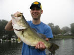 Matt Lobo from New Jersey with a Lake Fork bass weighing 9.12. Caught on top-water, fishing with Guide John Tanner. This is Matt's biggest bass ever.