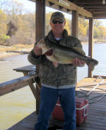 9 lbs. 9 oz.  24 inches caught on 16 December 2010 with a blue rattling gig with a blue trailer.