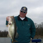 Guide Ron Casner with a nice Lake Fork February bass