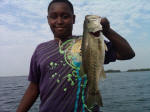 Marvin's son Michael with his first Lake Fork bass.