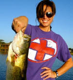 Pam Johnson of Lufkin caught this bass while fishing with  Pro Guide Gary Johnson