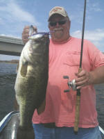 Pro Guide Tom Evans with a Lake Fork summertime trophy