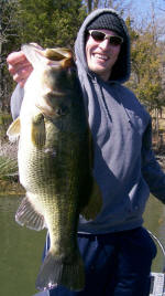 Jeff from Chicago, caught his biggest bass ever, an 8 lb 8 oz beauty March 15, on a Lake Fork Flipper. 