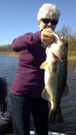 Ruth Ann Priddle caught this Lake Fork Lunker while fishing with Pro Guide John Tanner