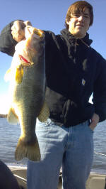 December trophy bass caught while fishing with Pro Guide John Tanner
