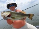 July deep water Bass caught fishing with  Pro Guide David Vance.