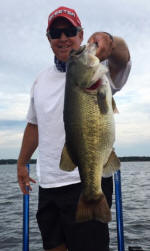 Lake Fork Guide Gary Johnson with a 7lb bass caught 8-28-17