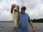 Chris Cline with a Lake Fork trophy bass he caught with Pro Guide Gary Johnson