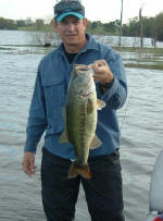 Bob Holland from Pittsburg, Kansas, was lucky enough to catch this 9lb.15oz. lunker on 3-23-08, his my first trip to Lake Fork. 