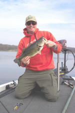 Jay Gulley was all smiles after this nice fish caught on a watermelon lizard.  Fishing with Pro Guide Tom Redington. 