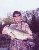 Kathleen Jenema from Marion, Michigan caught this 10lb.15oz. Lake Fork bass using a lizard.