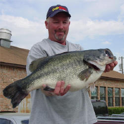 David Meeks of Texarkana pulled a 13.03-pound bass from two feet of water