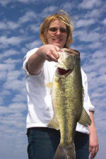 Michelle Redfearn from IL with her biggest bass ever, caught today 3/25. Michelle was fishing with Pro Guide Tom Redington