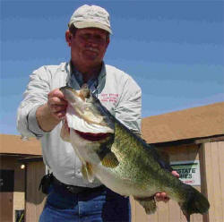 Lake Fork Guide David Strahan of Alba brought in Lake Fork’s sixth Budweiser ShareLunker of the current season. 