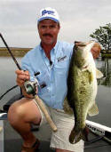 Pro Guide John Tanner with a Lake Fork bass caught 4-15-2005 while filming  Honey Hole TV show.