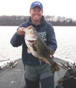 Pro Guide Tom Redington with a 9.4 Lake Fork bass caught on a red Rattletrap.