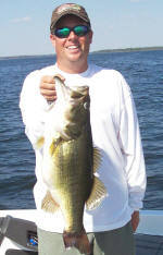 Pro Guide Tom Redington with a 10.68 caught out deep,  October 14, 2005
