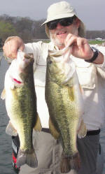 Ron Reid with a 5 and a 8 lb'er caught 3-7-06 fishing with Pro Guide Tom Redington