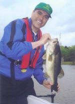 Graham Carruth from Irving, Texas caught this 8 lb bass while staying at Axton’s Bass City .