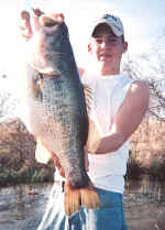 Chase with an 11 lb. bass he caught on a Spinner Bait while fishing with Lake Fork Pro Guides JW Peterson and Jim Purdy.