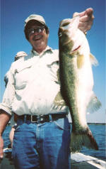 Rick with his Lake Fork best bass during a trip with Jimmy Everett