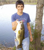 Jordan Liston, 15 years old, from Pearland, Texas was on a spring break fishing trip when he caught and released this bass, as well as the male, off of its nest on March 15, 2007. The bass was 25 inches long and its girth was about 19 inches.