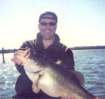Chris Jackson with an 11.4 trophy bass caught while fishing with Lake Fork Pro Guide Rick Collis