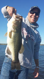 Bass caught while bass fishing with Pro Guide Eddie Garrett