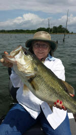 Bass caught while bass fishing with Pro Guide Eddie Garrett