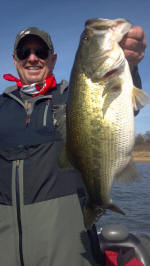 Jim Harcrow from Dallas with a nice Lake Fork bass caught while fishing with Pro Guide John Tanner 
