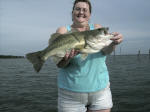 Tina Gable caught these 2 bass at Lake Fork on Sunday July 8th 2007. Both weighed 6.5 - 7lbs. and were caught on 10# test line.