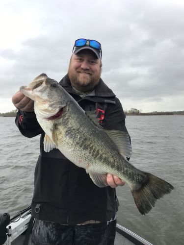 Bass caught fishing with Guide Andrew Grills 
